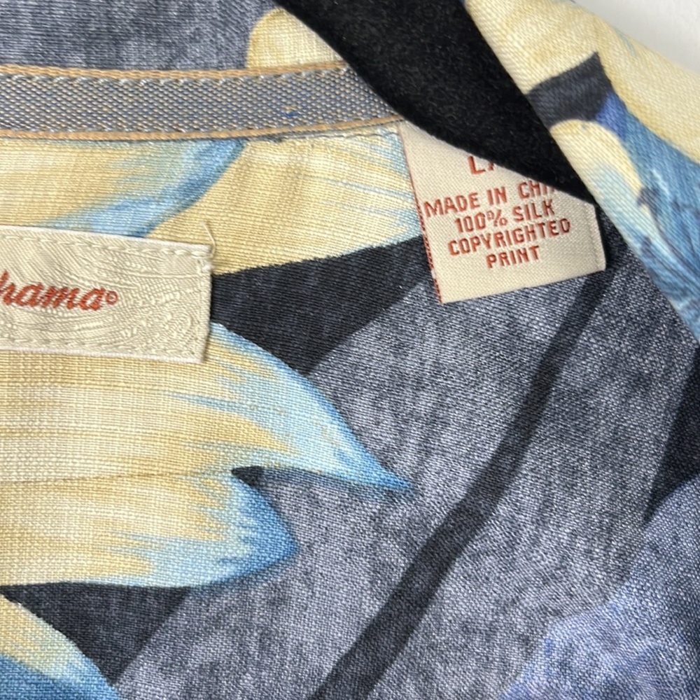 TOMMY BAHAMA Button down dress shirt  100% silk  size L - Picture 4 of 6